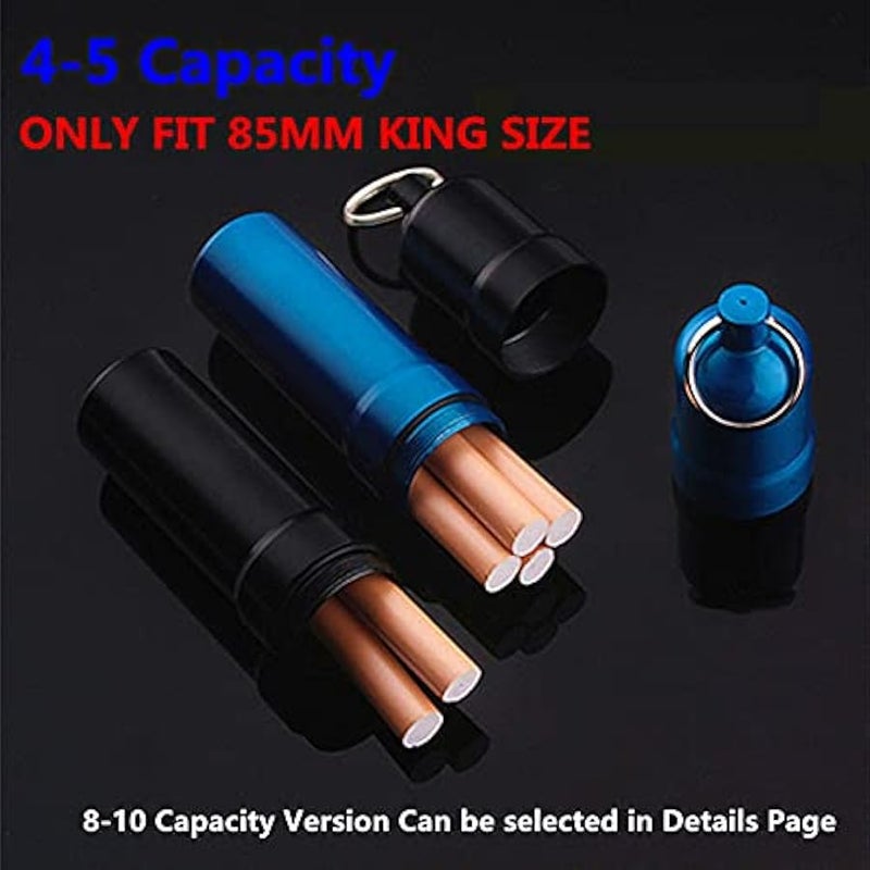 Cigarette Case for Regular and King Size, Can't Fit 100's Size, Metal Waterproof Zinc Alloy - 5 Capacity (Black) - Image 2